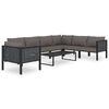 vidaXL 8 Piece Garden Lounge Set with Cushions Poly Rattan Anthracite