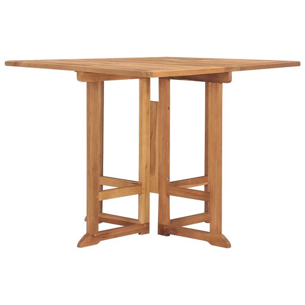vidaXL Folding Garden Dining Table 90x90x75 cm Solid Teak Wood