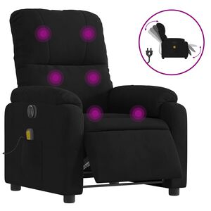 vidaXL Electric Massage Recliner Chair Black Microfibre Fabric