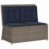 vidaXL Garden Bench with Cushion Grey Poly rattan