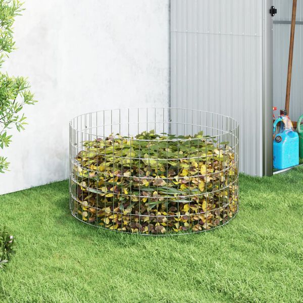 vidaXL Garden Composter &Oslash;100x50 cm Galvanised Steel