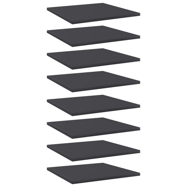 vidaXL Bookshelf Boards 8 pcs Grey 40x40x1.5 cm Engineered Wood