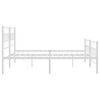vidaXL Metal Bed Frame without Mattress with Footboard White 193x203cm