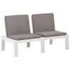 vidaXL 4 Piece Garden Lounge Set with Cushions Plastic White
