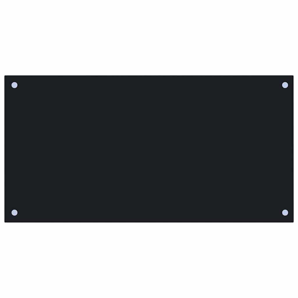 vidaXL Kitchen Backsplash Black 80 x 40 cm Tempered Glass