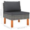 vidaXL 4 Piece Garden Lounge Set with Cushions Poly Rattan Black