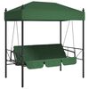 vidaXL Garden Swing Bench with Canopy Green Steel