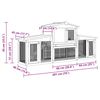 vidaXL Outdoor Large Rabbit Hutch Brown and White 201x45x85 cm Wood