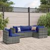 vidaXL 5 Piece Garden Lounge Set with Cushions Grey Poly Rattan