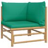 vidaXL 6 Piece Garden Lounge Set with Green Cushions Bamboo