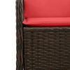 vidaXL Reclining Garden Chairs 2 pcs with Cushions Brown Poly Rattan