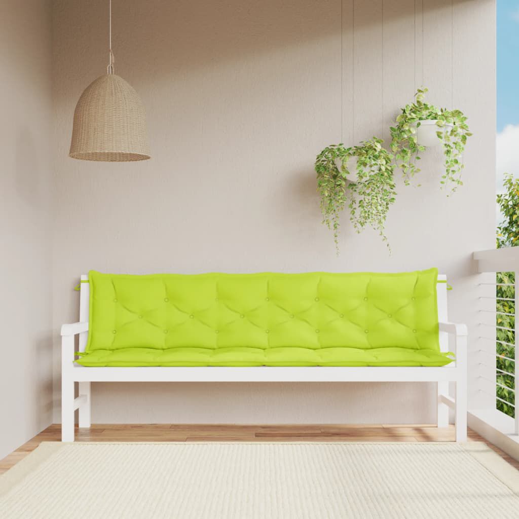 vidaXL Garden Bench Cushions 2pcs Bright Green 200x50x7cm Oxford Fabric