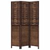 vidaXL Room Divider 3 Panels Dark Brown Solid Wood Paulownia