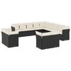 vidaXL 13 Piece Garden Sofa Set with Cushions Black Poly Rattan