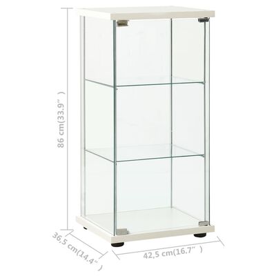 vidaXL Storage Cabinet Tempered Glass White