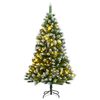 vidaXL Artificial Hinged Christmas Tree 300 LEDs & Flocked Snow 210 cm