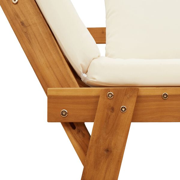vidaXL Garden Bench with Cushions 2-in-1 Solid Wood Acacia