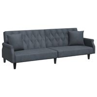 vidaXL Sofa Bed with Armrests Dark Grey Velvet