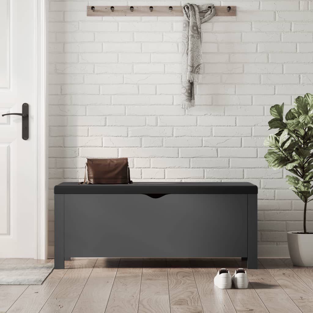 vidaXL Storage Box with Cushion Grey 105x40x45 cm