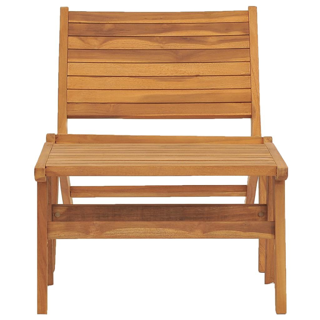 vidaXL Garden Chair with Footrest Solid Teak Wood