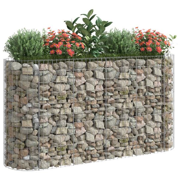 vidaXL Gabion Raised Bed Galvanised Iron 190x50x100 cm