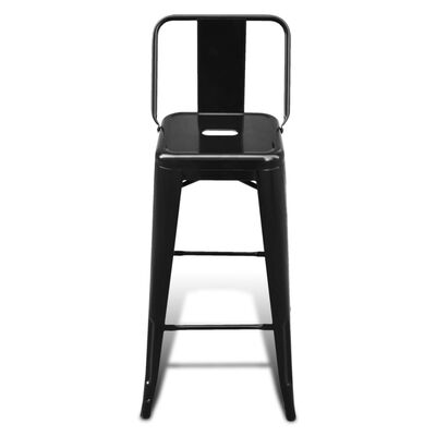 vidaXL Bar Stools 2 pcs Black Steel