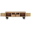 vidaXL TV Cabinet with Wheels 110x30x37 cm Rough Mango Wood