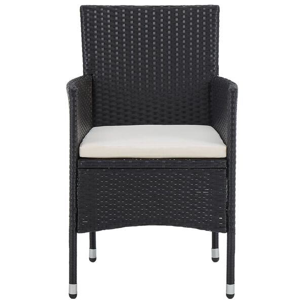 vidaXL Garden Dining Chairs 2pcs Poly Rattan Black