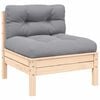 vidaXL 3 Piece Garden Lounge Set with Grey Cushions Solid Pinewood