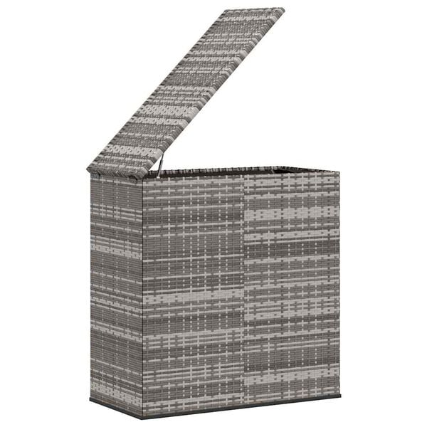 vidaXL Garden Cushion Box PE Rattan 100x49x103.5 cm Grey