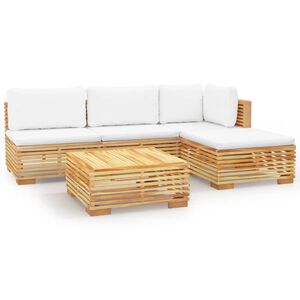 vidaXL 5 Piece Garden Lounge Set with Cushions Solid Wood Teak