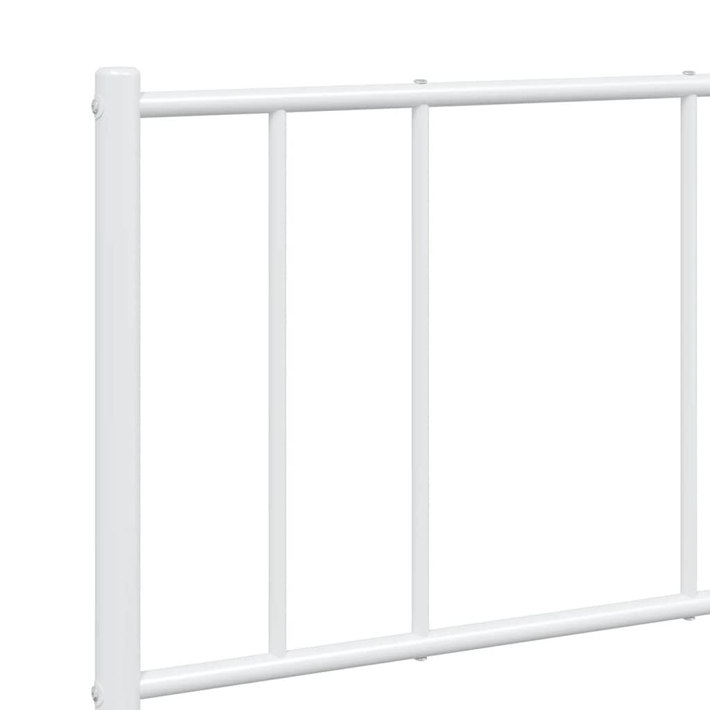 vidaXL Metal Bed Frame without Mattress with Footboard White 135x190cm