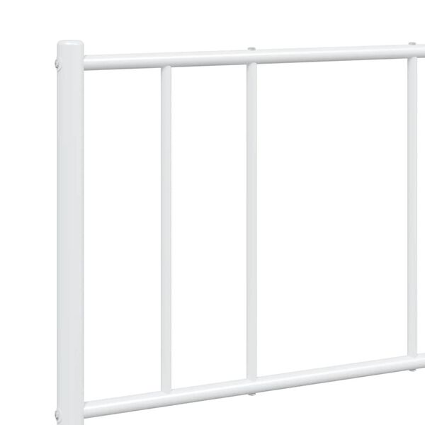 vidaXL Metal Bed Frame without Mattress with Footboard White 135x190cm