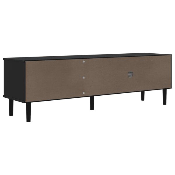 vidaXL TV Cabinet SENJA Rattan Look Black 158x40x49cm Solid Wood Pine