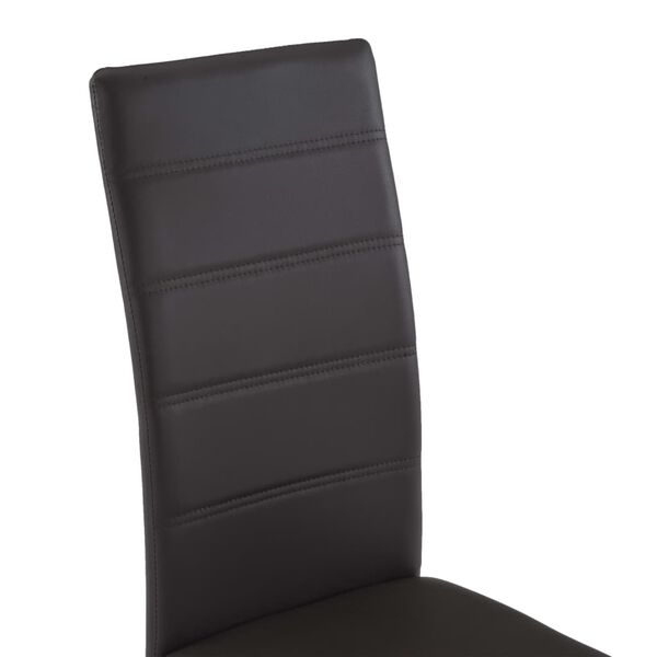 vidaXL Cantilever Dining Chairs 4 pcs Brown Faux Leather