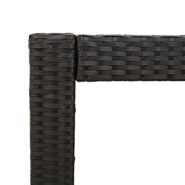 vidaXL Garden Side Table with Wooden Top Black 60x40x75 cm Poly Rattan