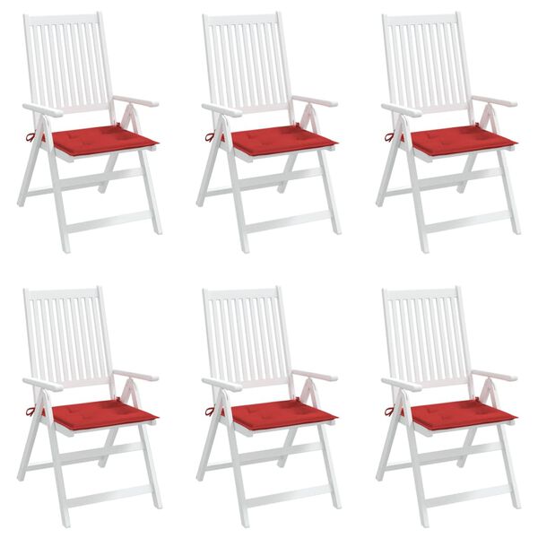 vidaXL Garden Chair Cushions 6 pcs Red 50x50x3 cm Oxford Fabric