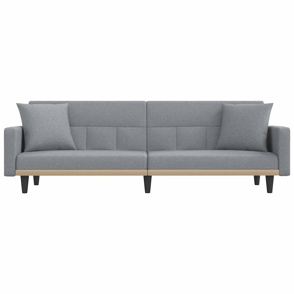 vidaXL Sofa Bed with Cushions Light Grey Fabric