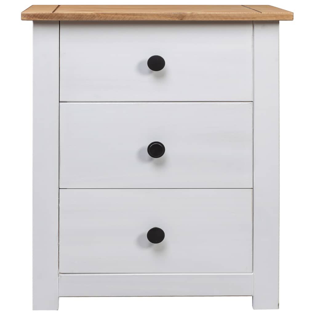 vidaXL Bedside Cabinet White 46x40x57 cm Pinewood Panama Range