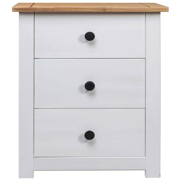 vidaXL Bedside Cabinet White 46x40x57 cm Pinewood Panama Range