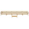 vidaXL Sofa Set with Cushion Plain 6 pcs Beige Solid Acacia Wood