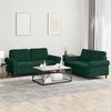 vidaXL 2 Piece Sofa Set with Cushions Dark Green Velvet