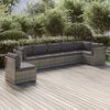 vidaXL 7 Piece Garden Lounge Set with Cushions Grey Poly Rattan