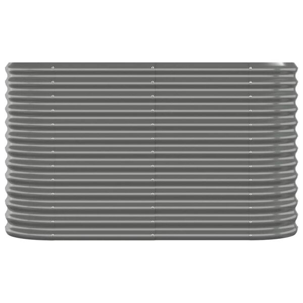 vidaXL Garden Raised Bed Galvanised Steel 114x40x68 cm Grey