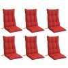 vidaXL Highback Chair Cushions 6 pcs Red Oxford Fabric