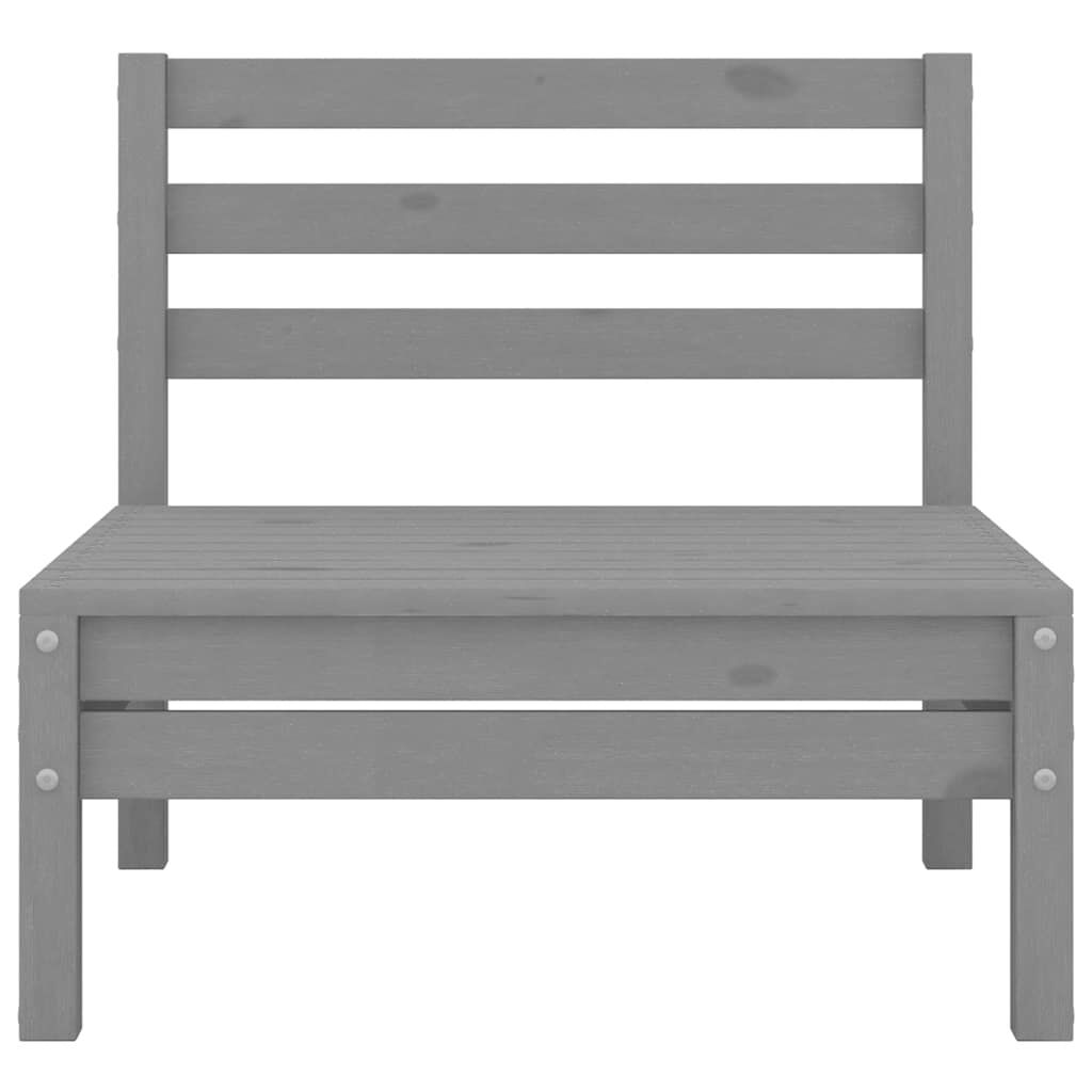 vidaXL Garden Middle Sofa Grey Solid Wood Pine