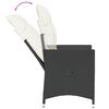 vidaXL 3 Piece Bistro Set with Cushions Black Poly Rattan