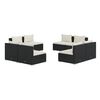 vidaXL 8 Piece Garden Lounge Set with Cushions Poly Rattan Black