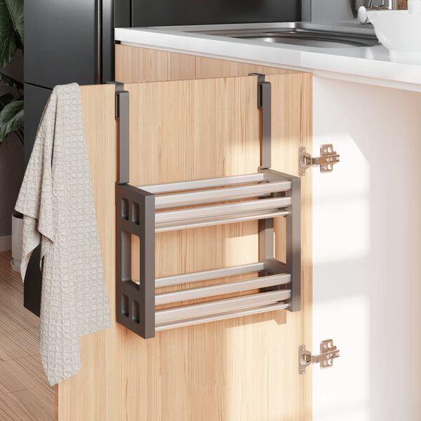 vidaXL Under Sink Organiser 34x12x26 cm Aluminium