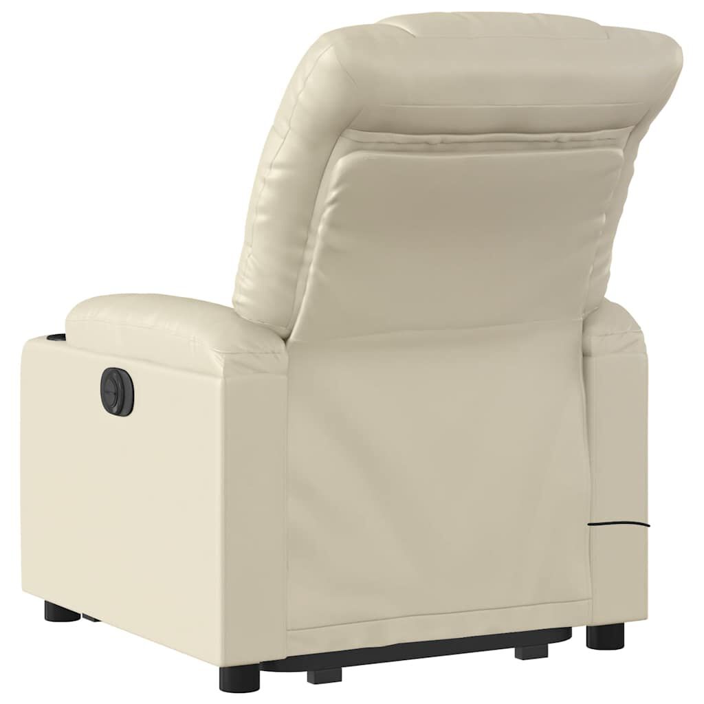vidaXL Electric Stand up Massage Recliner Chair Cream Faux Leather